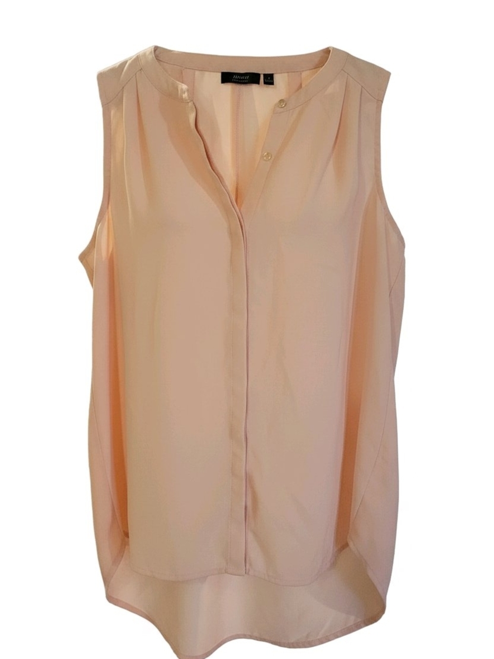 Apt. 9 Peach Sleeveless Split-Neck Shell